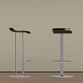 Modern Bar Stools With Wooden Backrest And Metal Frame In Minimalist Style