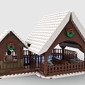 LEGO toy blocks snow house snow spa swimming pool 3d model