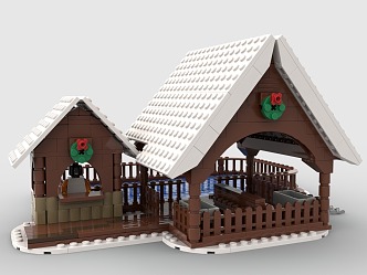 LEGO toy blocks snow house snow spa swimming pool 3d model