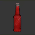 Metallic Beer Bottle With Red Logo And 500ml Label Design