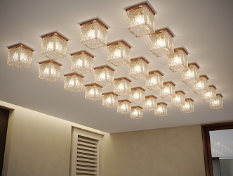 Light Luxury Combination Ceiling Lamp Headlight Crystal Lamp 3d model