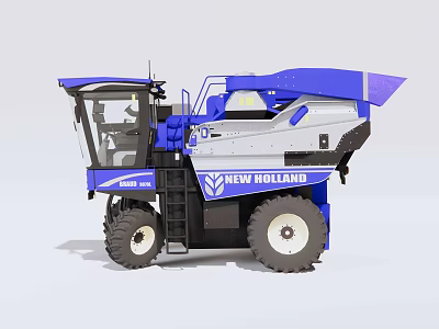 New Holland Blue And White Combine Harvester With Cab And Harvesting Components 3d model