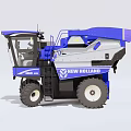 New Holland Blue And White Combine Harvester With Cab And Harvesting Components