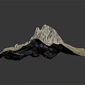 Garden Landscape 3D Terrain Model Featuring Rocky Mountain Textured Surface And Natural Valleys