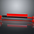 Efficient Red Frame Industrial Conveyor Belt Cleaning Equipment With Black Blade