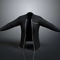 Black Jacket With Zip Closure And Textured Pattern For Daily Use 3d model