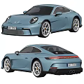 Light Blue Sports Car Showcased From Multiple Angles 3d model