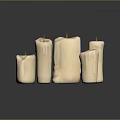 Lit Candles With Dripping Wax In Various Shapes And Sizes For Home Use