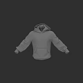 Gray Hoodie Featuring Hood And Pocket In Simple Design 3D Model Presentation