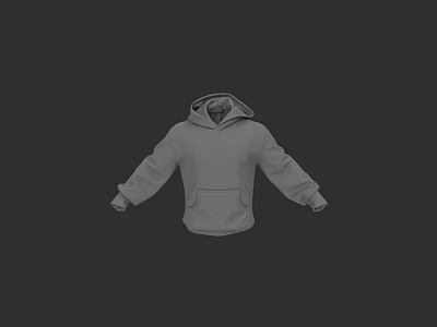 Gray Hoodie Featuring Hood And Pocket In Simple Design 3D Model Presentation 3d model
