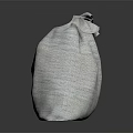 Gray Linen Cloth Bag with Drawstring Closure for Daily Life Supplies Storage