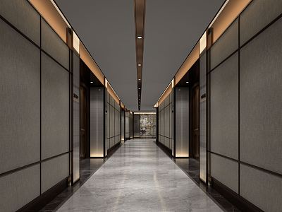 Modern Away Hotel Corridor model