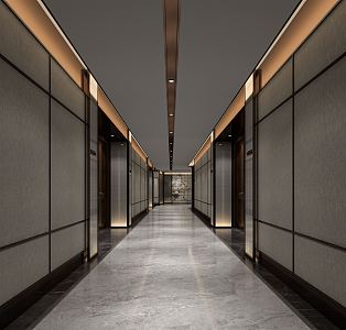 Modern Away Hotel Corridor 3d model