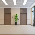 Kangxin Center Modern Reception Area With Marble Backdrop And Wooden Decor