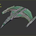 Futuristic Cosmic Spaceship With Aerodynamic Silver Green Transparent Design For Interstellar Exploration