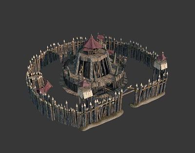 Chinese Sentinel Tower Tribal Outpost 3d model Chinese Sentinel Tower Tribal Outpost 3d model