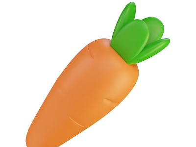 Fresh Orange Carrot With Vibrant Green Leaves And Smooth Surface Texture 3d model