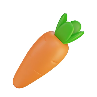 Fresh Orange Carrot With Vibrant Green Leaves And Smooth Surface Texture 3d model