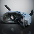 Ergonomic VR Headset With Dual Lenses And Adjustable Side Control Components 3d model