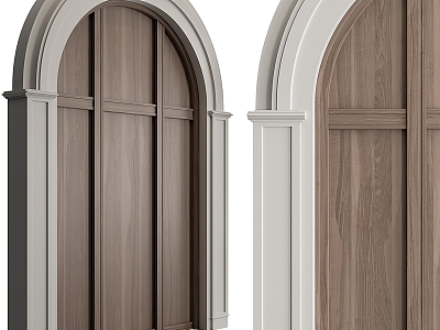 European-style arched door shape 3d model