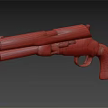 Vintage Revolver Featuring Black Barrel Red Wooden Grip And Metal Components