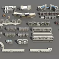 Various School Buildings Including Classroom Structures And Campus Facilities 3d model