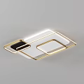 Modern Ceiling Lights With Circular Arched Square Design Black Golden Frames And White Light 3d model