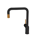 Modern Black Faucet with Gold Accents and Sleek Single Handle Design for Contemporary Kitchens