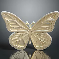 Golden Butterfly Shaped Decorative Ornament Set With Intricate Wing Details For Home Decoration