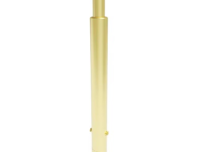Golden Cylindrical Metal Support Pole With Sleek Design And Bottom Fastening Parts 3d model