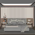 Modern Bedroom Interior Design With Upholstered Bed Bedside Tables Built in Wardrobe And Accent Chair