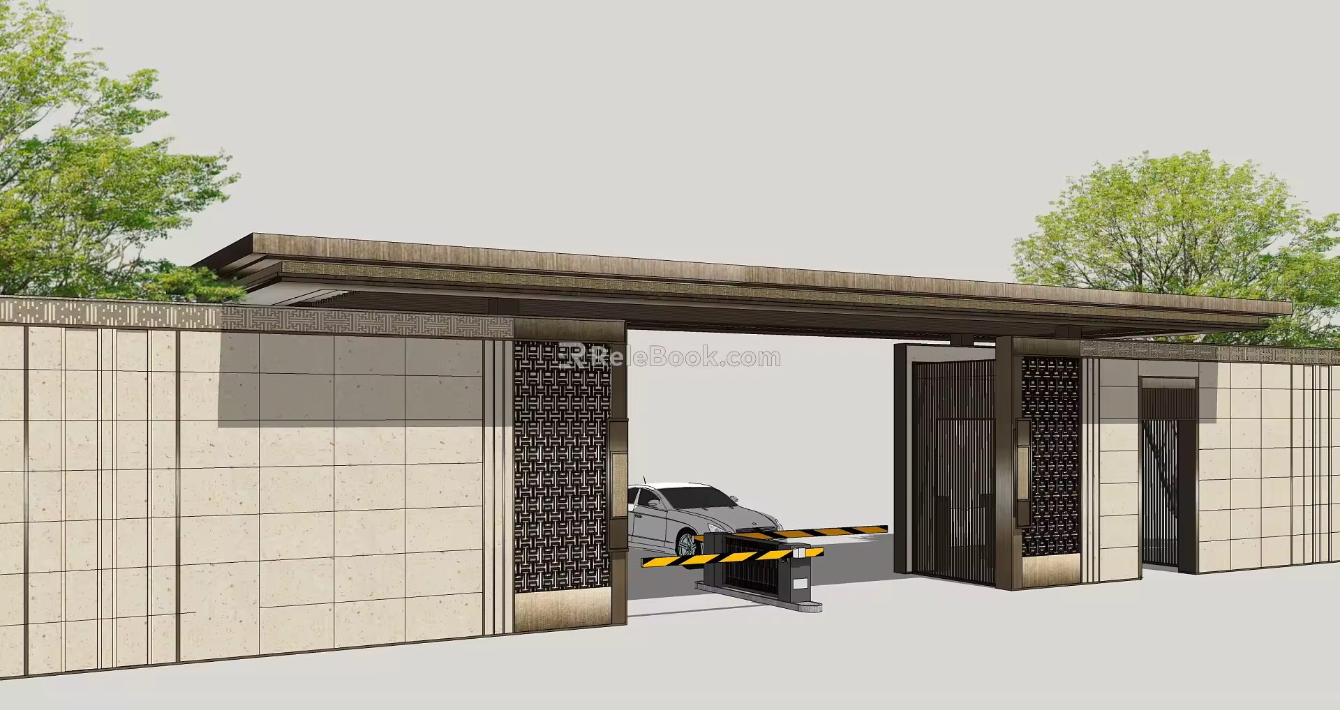 New Chinese Gate Entrance Gate 3d model