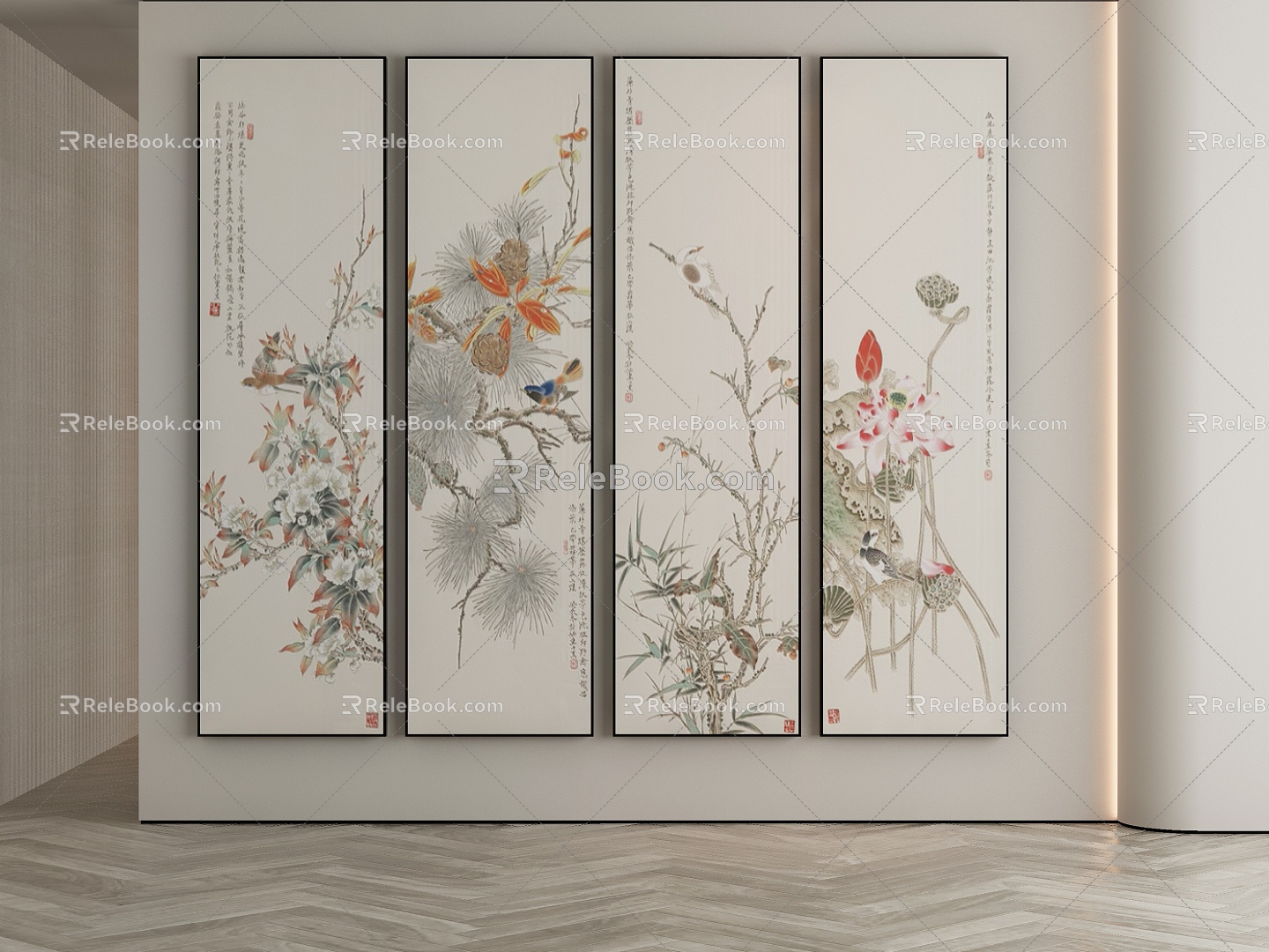 New Chinese Decorative Painting 3d model