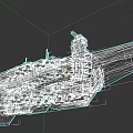 Modern Military Warship Naval Vessel With Hull Number 2805 Green Exterior Anchor And Deck Structures
