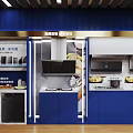 Modern COLMO Kitchen Appliances Showroom With Cabinets Display Area And Design Elements 3d model