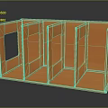 Orange Bookshelf with Multiple Compartments and Square Openings featuring Wooden Texture