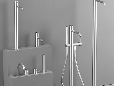 Modern Stainless Steel Faucet Collection With Different Bathroom Kitchen Design Styles 3d model