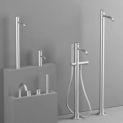 Modern Stainless Steel Faucet Collection With Different Bathroom Kitchen Design Styles 3d model