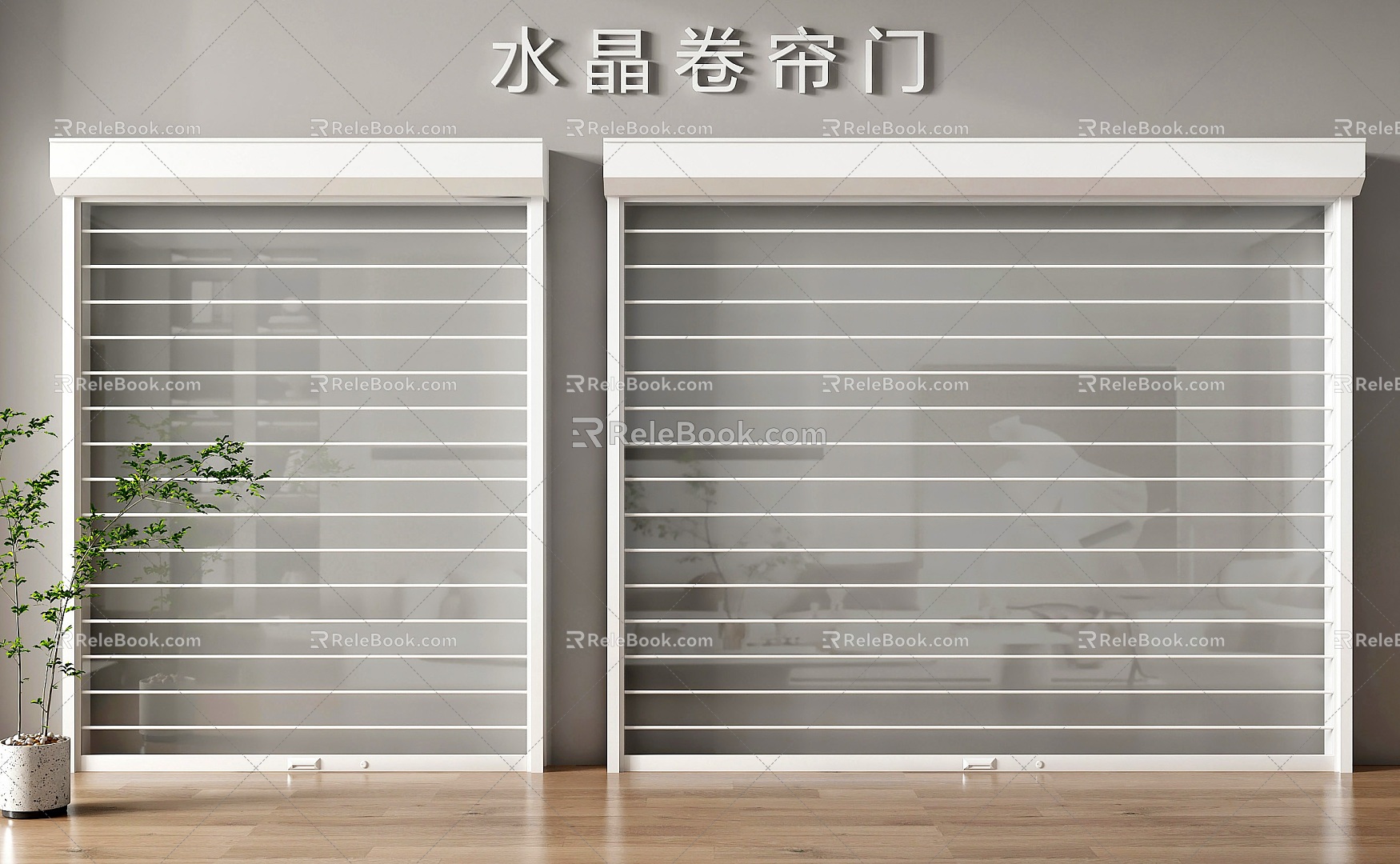 Rolling shutter door rolling gate crystal rolling shutter door shop rolling shutter door garage door shop door 3d model