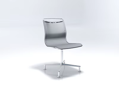 Modern Silver Mesh Back Office Chair With Metal Swivel Base And Caster Wheels 3d model