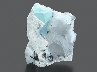 aquamarite ore gemstone stone spar crystal quartz stone model