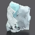 Blue White Crystal Stone And Natural Wood Decorative Piece With Irregular Shape