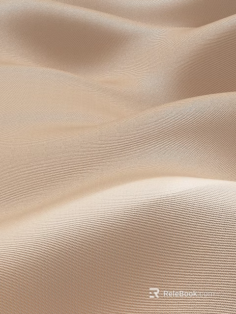 High Quality Beige Fabric With Soft Woven Texture And Natural Wrinkled Waves 3d model 