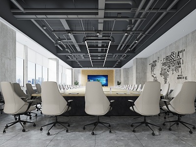 Modern Industrial Wind Enterprise Conference Room Enterprise Conference Room 3d model