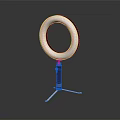 White Circular Ring Light Furniture With Tripod Stand Base And Modern Design Shade