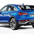 Blue Audi SUV Front And Rear View 3d model