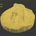 Natural Wooden Stump With Detailed Wood Grain And Stone Like Texture On Ground