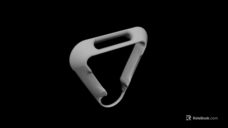 White 3D Designed Curved Bracket Structure With Open Slot And Smooth Surface 3d model 