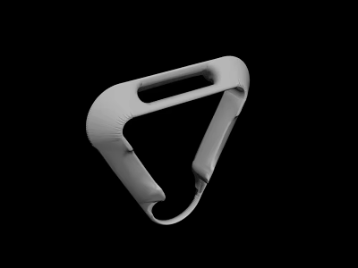 White 3D Designed Curved Bracket Structure With Open Slot And Smooth Surface 3d model