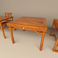 Natural Wood Grain Dining Tables With Simple Design And Multiple Sizes 3d model